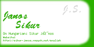 janos sikur business card